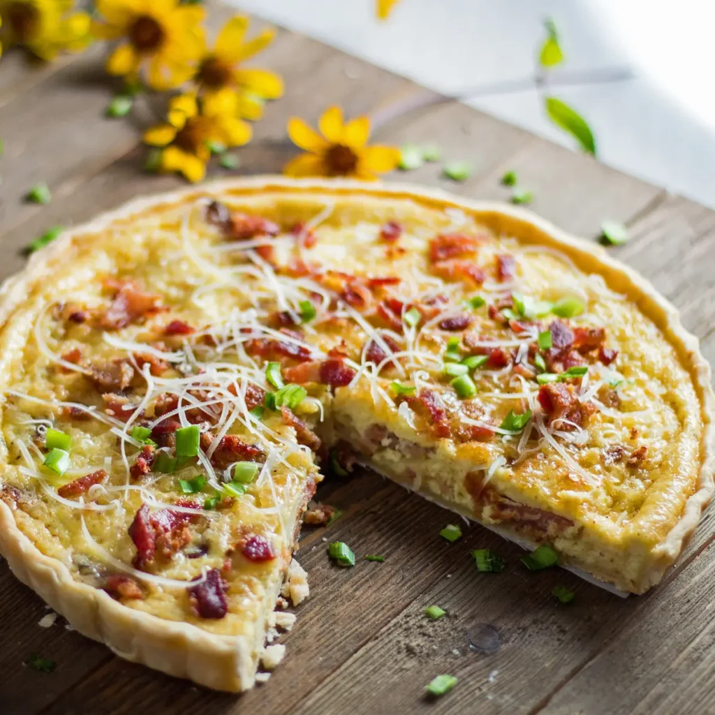 Nguyên liệu chuẩn bị cho món quiche lorraine